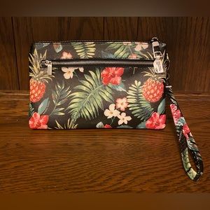 HAPPY WAHINE Hawaiian Floral Pineapple Wallet Wristlet